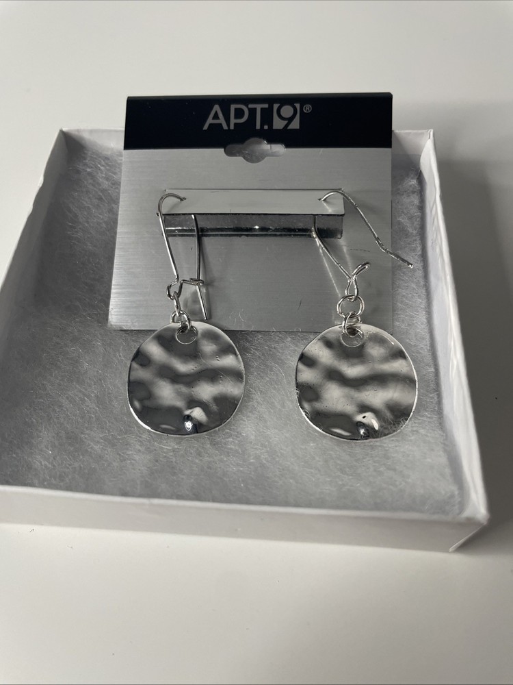 Brand New With Tag Apt. 9 Round Silver Tone Minimalist Oval Bead Stud Earrings