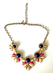 NY Gold Tone Multicolor Pendant Beaded Statement Necklace-17″=SEE DESCRIPTION
