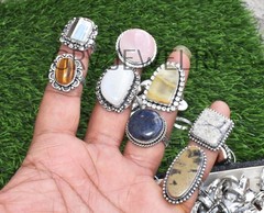 1-500 Pcs Mix Wholesale Gemstone Rings Lot: Silver Plated Reseller Bulk Lot