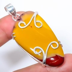 Natural Mookaite – Australia Gemstone 925 Silver Plated Pendant 2.34″ S1988