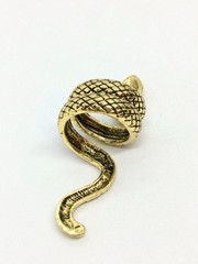 GOLD TONE SNAKE RING Serpent Wrap Statement Cobra Size 6.5