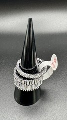 Bomb Party Unicorn R628695 Hematite Plated White CZ Stackable Band Ring 10