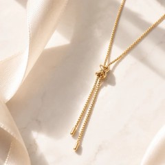 Bolo Necklace 18K Gold Plated Adjustable Sliding Chain Hypoallergenic