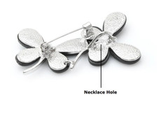 Wuli&baby Blue Abalone Shell 2 Butterfly Brooches Insect Brooch Pins For Women