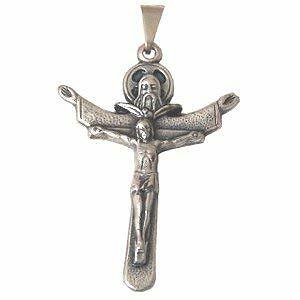 Trinity Rosary crucifix – Pewter (3.5×2.5cm-1.5×1)