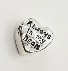 Avon Always in My Heart Pink Rhinestone Silver Tone Charm Cherished Memories