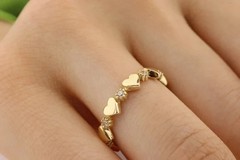 1.30 Ct Round Cut Simulated 14k Yellow Gold Plated Valentine Gift Ring