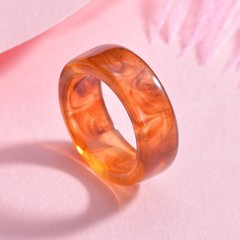 Resin Acrylic Colorful Geometric Rings Women Thin Round Modern Wedding Jewelry