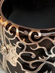 Sterling Silver Black Enamel Angelique De Paris Bangle Bracelet 112.1g