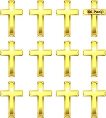 12/24/50/100 Pcs Mini Small Gold Cross Lapel Pins (1 In) for Men Women Religious