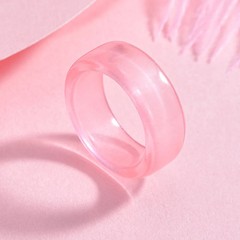 Resin Acrylic Colorful Geometric Rings Women Thin Round Modern Wedding Jewelry