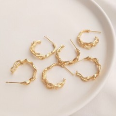 10pc C Shape Earring,Round Circle Stud Earring,Round Ear Post,Semicircle Earring