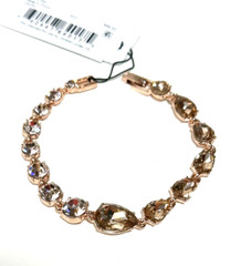 GIVENCHY Rose Gold Tone Round & Pear-Shape Silk Crystal Flex Bracelet NWT