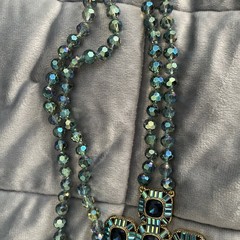 Heidi Daus Aurora Borealis Cross Necklace & Earring Set -Excellent Condition