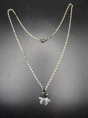 #0246 – Crystal Snowflake Pendant Necklace Silver Tone Winter Holiday 18″