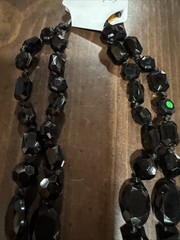 Apt. 9 Black Faceted Necklace Crystals & Square Beads