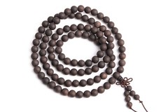 8MM 108 Pcs Ebony Blackwood Mala Beads Natural Wood Black Round Beads 35″