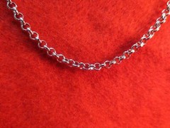 22 INCH SILVER STAINLESS STEEL 4MM ROLO LINK ROPE CHAIN NECKLACE