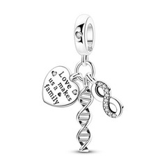 MULA 925 Stering Silver DIY Charm AAA CZ Love Family Pendant for Women Bracelet