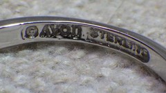 colorful crystal stone ring silver color ring says Avon sterling but no sz 8