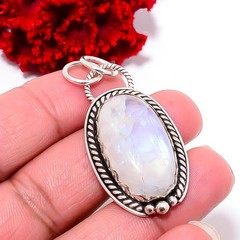 Rainbow Moonstone – India Handmade 925 Sterling Silver Pendant 1.83 P99868