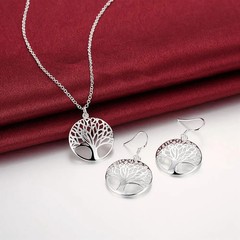 Hot!Wholesale 925Sterling Solid Silver Tree of Life Pendant Necklace Jewelry