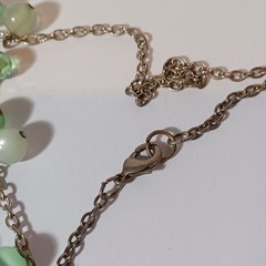Croft & Barrow Green Bead Necklace Simulated Crystal AB, Moonglow, Lampwork
