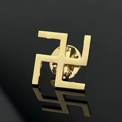 Titanium Steel Vintage 万字符 Blessing Brooch Pin Amulet Accessory for Women Men