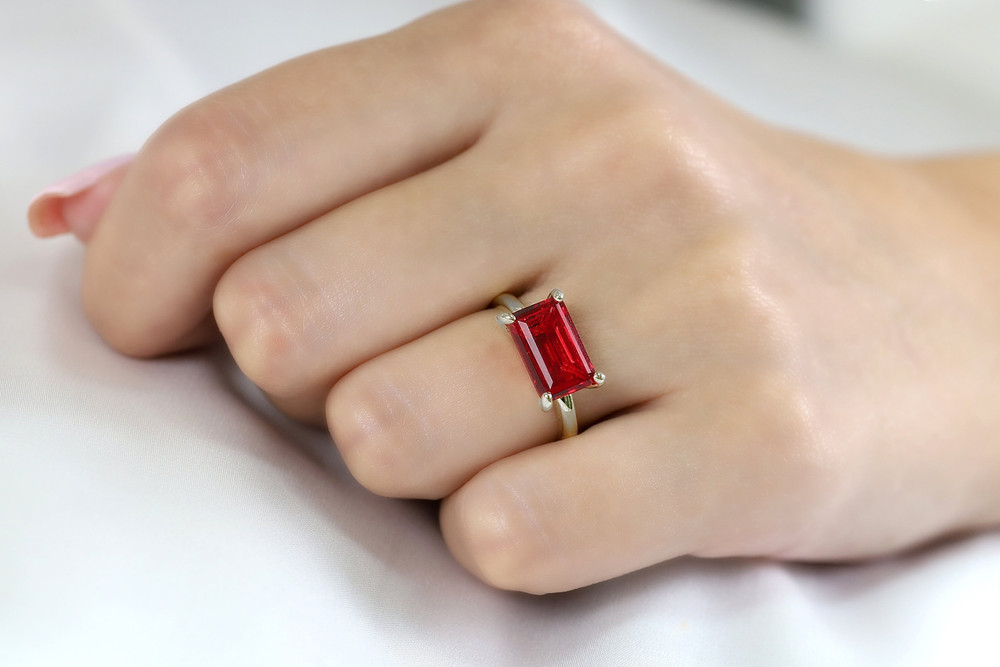 Natural Certified 9 Ct Red Ruby Ring 925 Sterling Silver Gemstone Ring Size 9