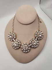 The Limited Signed Chunky Gold Tone Rhinestone Statement Necklace Adjustable