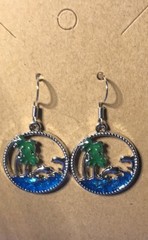 New Dolphins & Palm Tree Earrings Beach Coastal Jewelry Dangle Drop Cute Girls