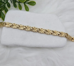Gold Vintage Bracelet for Women, Diamond Cut Bracelet, 14k Heavy Plated Gold