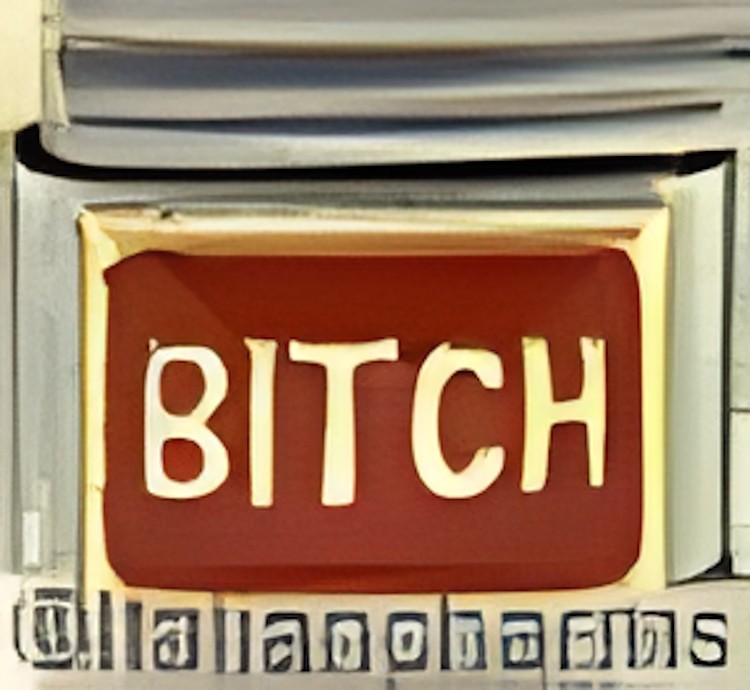 Bitch Red Gold Enamel 9mm Italian Charm Bracelet Word Attitude Humor Charm Link