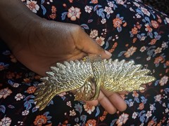 Gold Tone Wing Cuff Bracelet Metal Bird Theme No Stone Gold Color