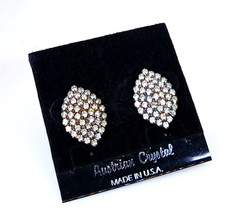 Formal / Dressy Pave Austrian Crystal Pierced Earrings … Made in USA Se62