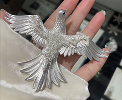 High Quality Oversized Peace Dove Brooch, Designer’s Natural Pearl Brooch