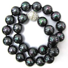 8mm 10mm 12mm 14mm Rainbow Black South Sea Shell Pearl Necklace 18-36 Inch