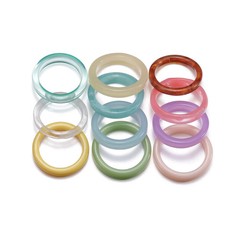 Resin Acrylic Colorful Geometric Rings Women Thin Round Modern Wedding Jewelry