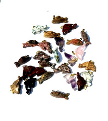 Wholesale Lot 25 Assorted Hand Made Dolphin Stones Pendants 1 inch long