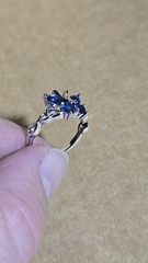 Dainty Blue Zircon Butterfly Ring Silver Tone Celtic Infinity Band Women Size 7