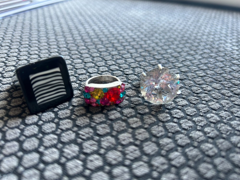 3 RETRO STATEMENT RINGS ONE PILGRIM AND TWO OTHERS