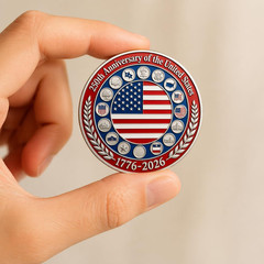 250 Years of Freedom American Enamel Lapel Pins Bulk, 10 Large, Multicolor