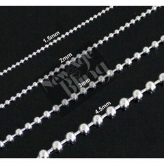 Stainless Steel Ball Chain 16″-40″ Dog Tag Bead Necklace 1.5/2/3/4.5mm