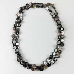 Long Statement Necklace Dark Gray Multi Beaded Layering