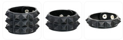 Studded Rubber Silicone Pyramid Gothic Bracelet Punk Goth Thrash Rockabilly
