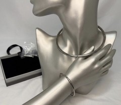 Petite Polished Locking Eternity Collar Titanium With Key,and a Bracelet.