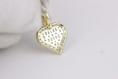 Women Girl 925 Sterling Silver 14mm Small CZ Love Heart Pendant Allergy Free