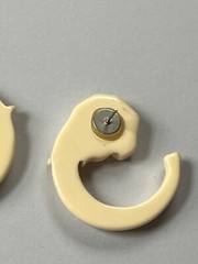 Vintage Large Cream Plastic Elephant Head Post Earrings for Pierced Ears – AS-IS