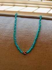 Turquoise Seed Bead Necklace Multicolor Enamel Turtle Pendant Jewelry Gift