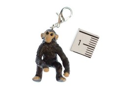 Chimpanzee Charm Zipper Pull Miniblings Monkey Baby Animal Rubber Small
